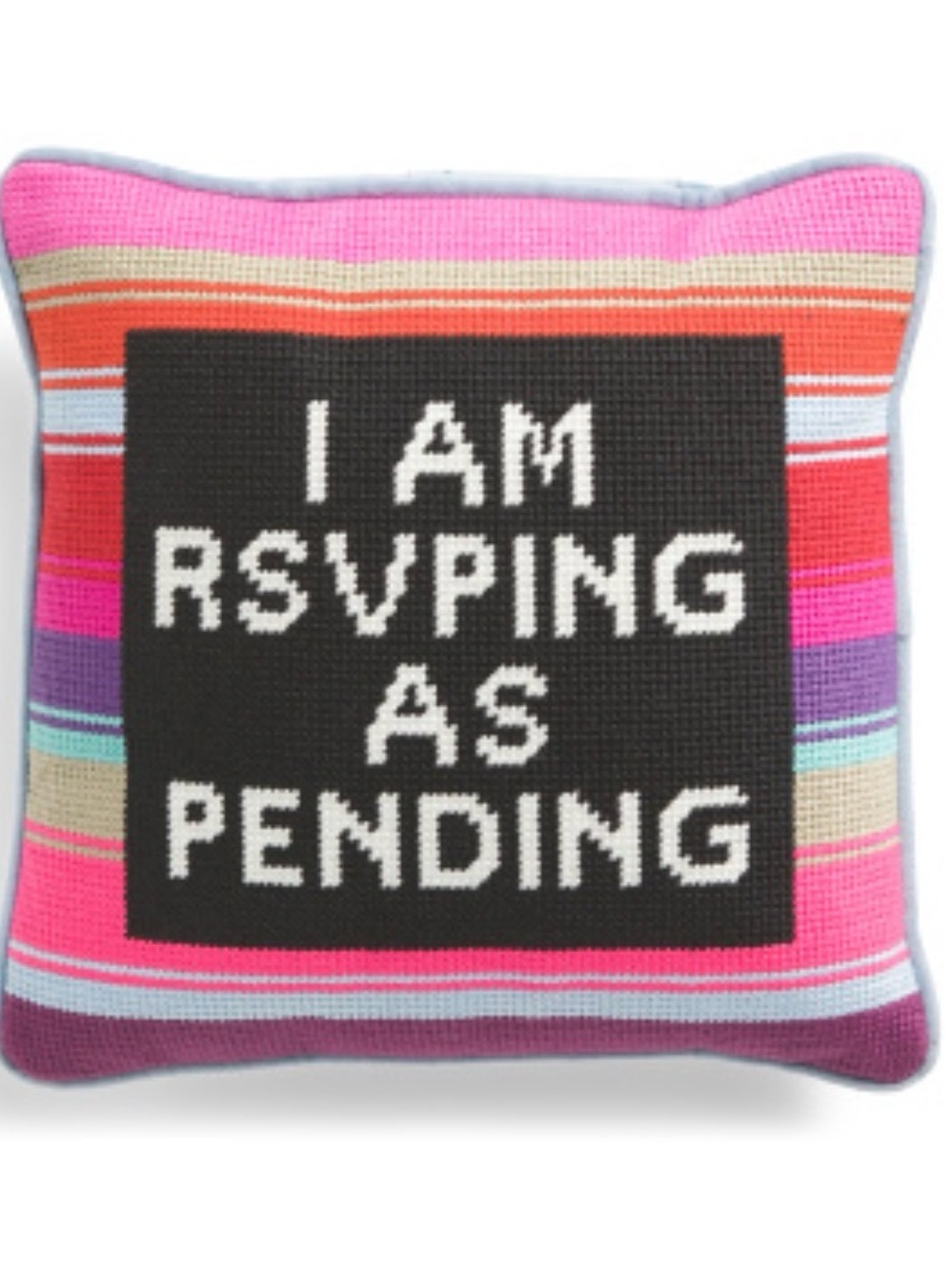 Furbish Studio Pink Stripe Accent Pillow I AM RSVPING AS PENDING